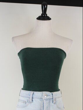 Brandy Melville Strapless Tube Top Stretch Knit Bandeau Basic Fitted Summer